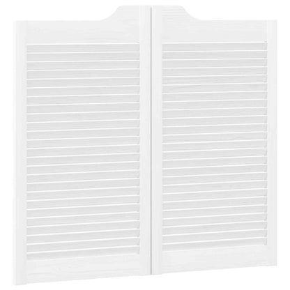 Porte Swing 2 pcs Bianco Legno Massello di Pino | homemem39