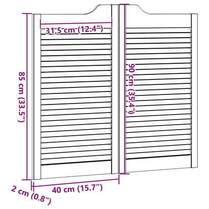 Porte Swing 2 pcs Bianco Legno Massello di Pino | homemem39