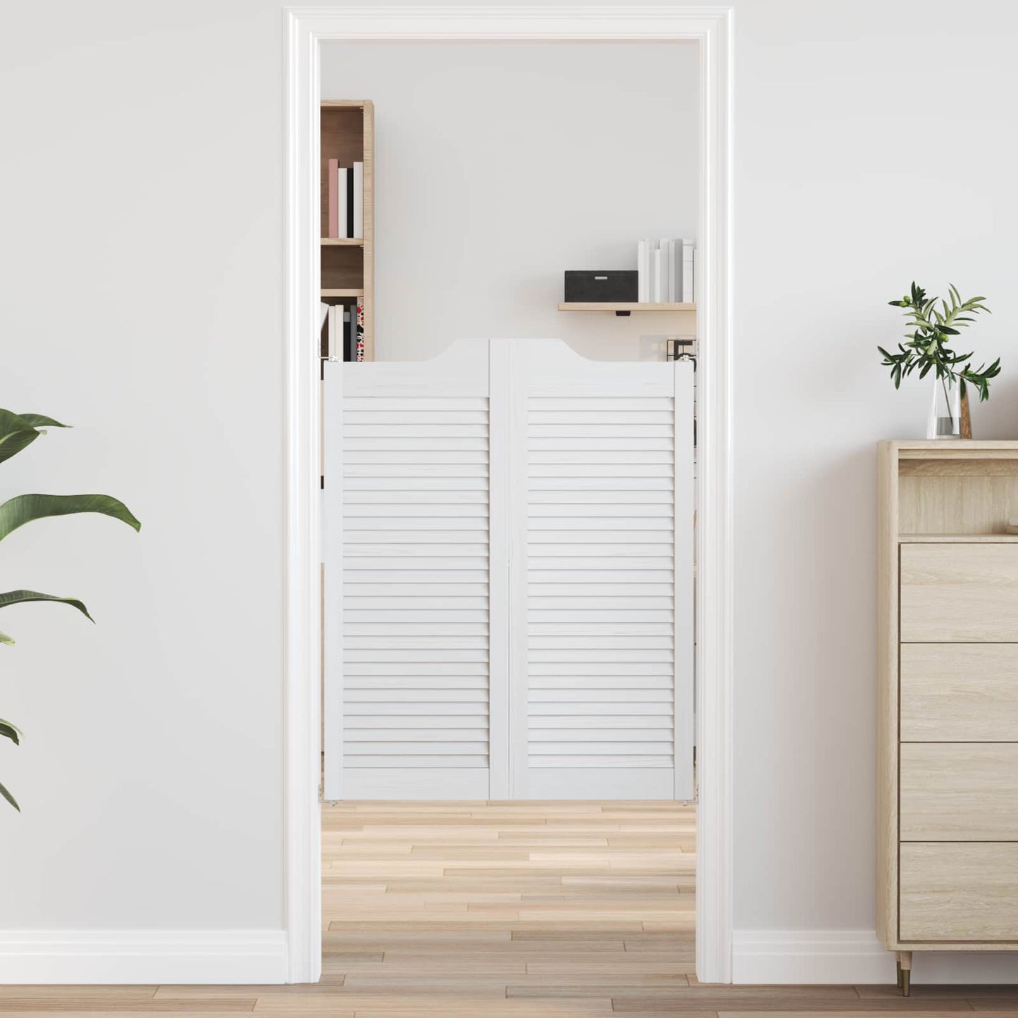 Porte Swing Bianco 100 x 40 cm Legno Massello di Pino | homemem39