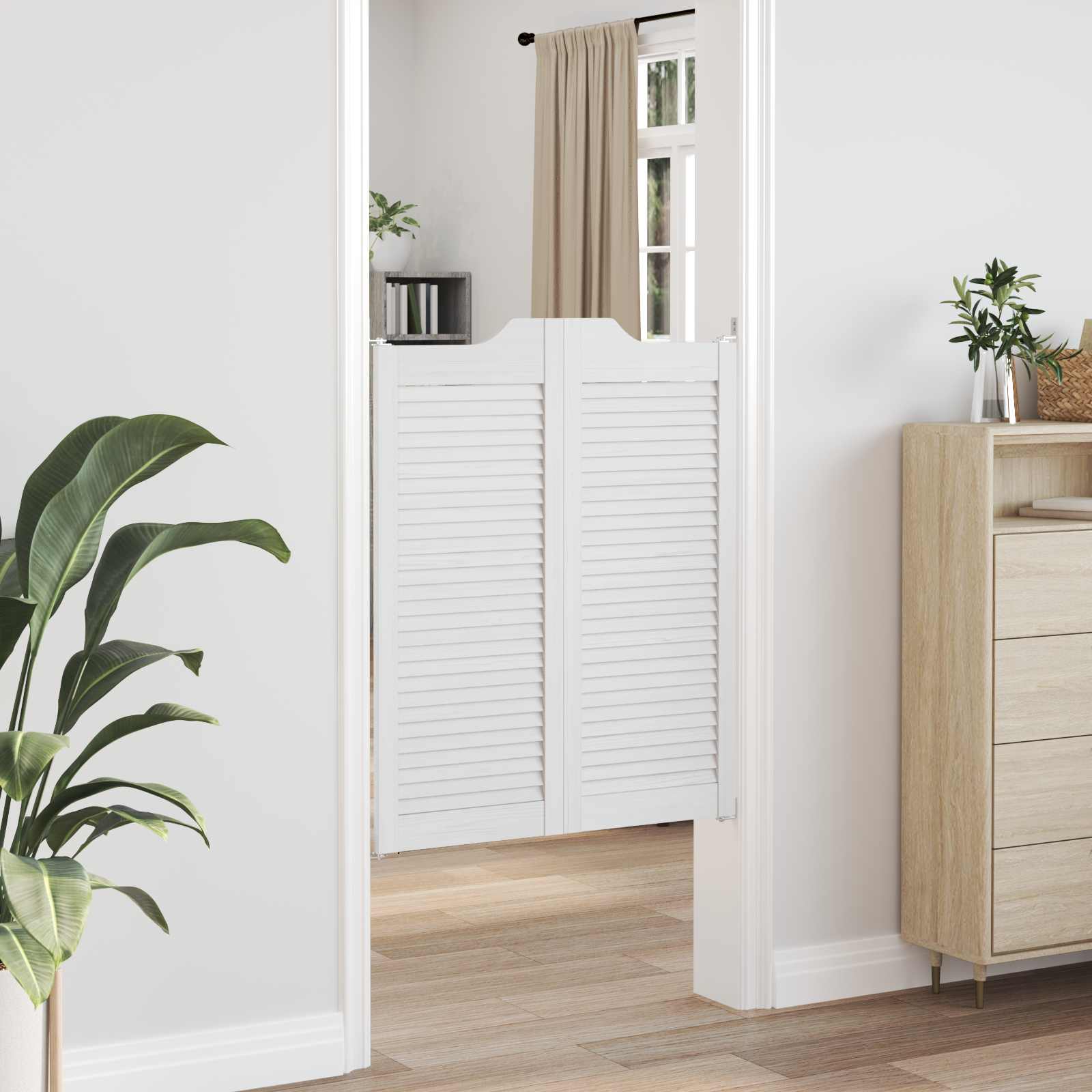 Porte Swing 2 pcs Bianco Legno Massello di Pino | homemem39