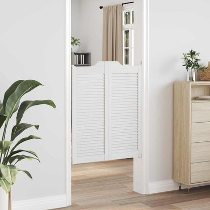 Porte Swing 2 pcs Bianco Legno Massello di Pino | homemem39