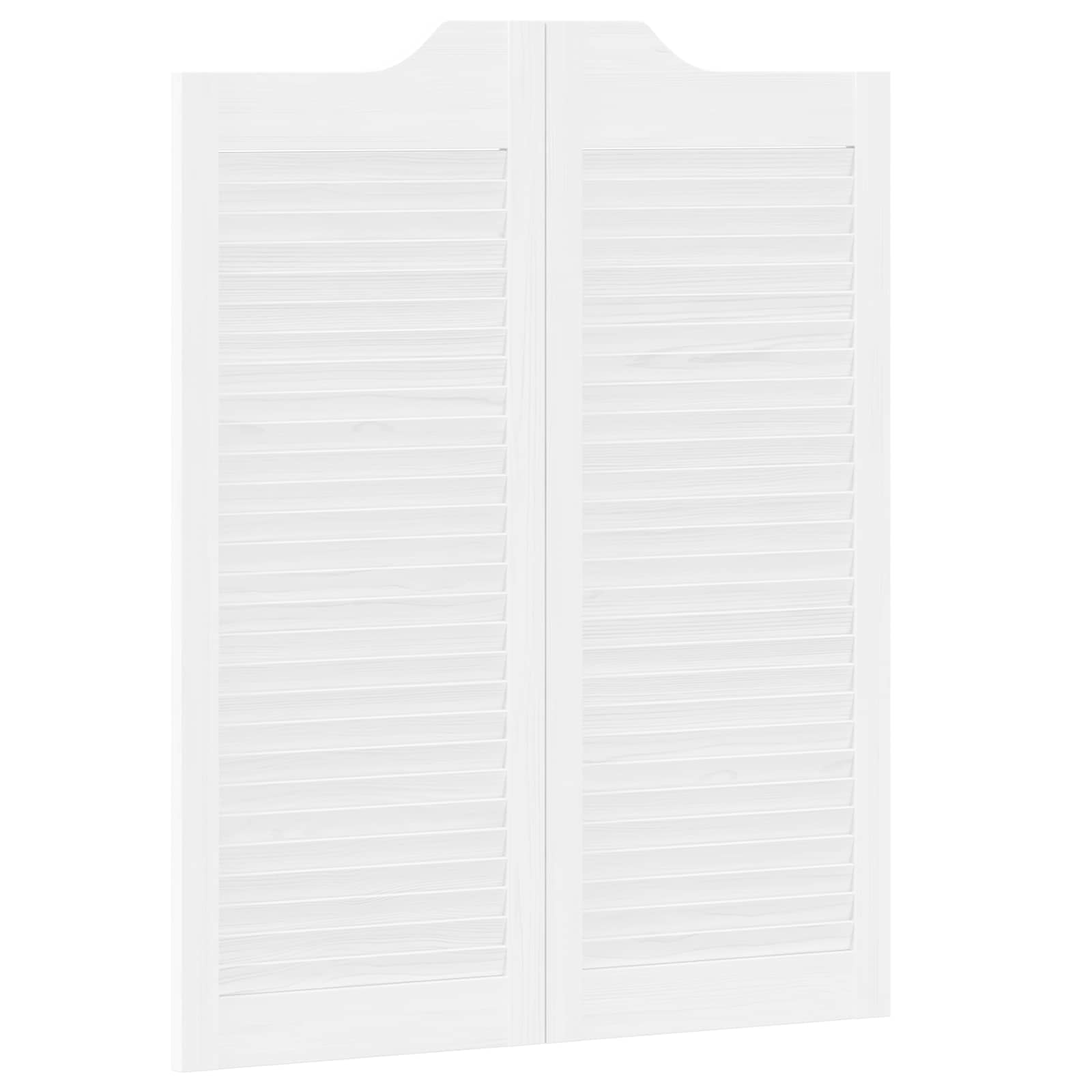 Porte Swing 2 pcs Bianco Legno Massello di Pino | homemem39