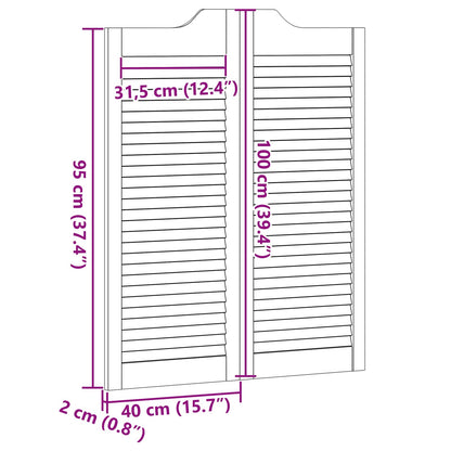 Porte Swing 2 pcs Bianco Legno Massello di Pino | homemem39