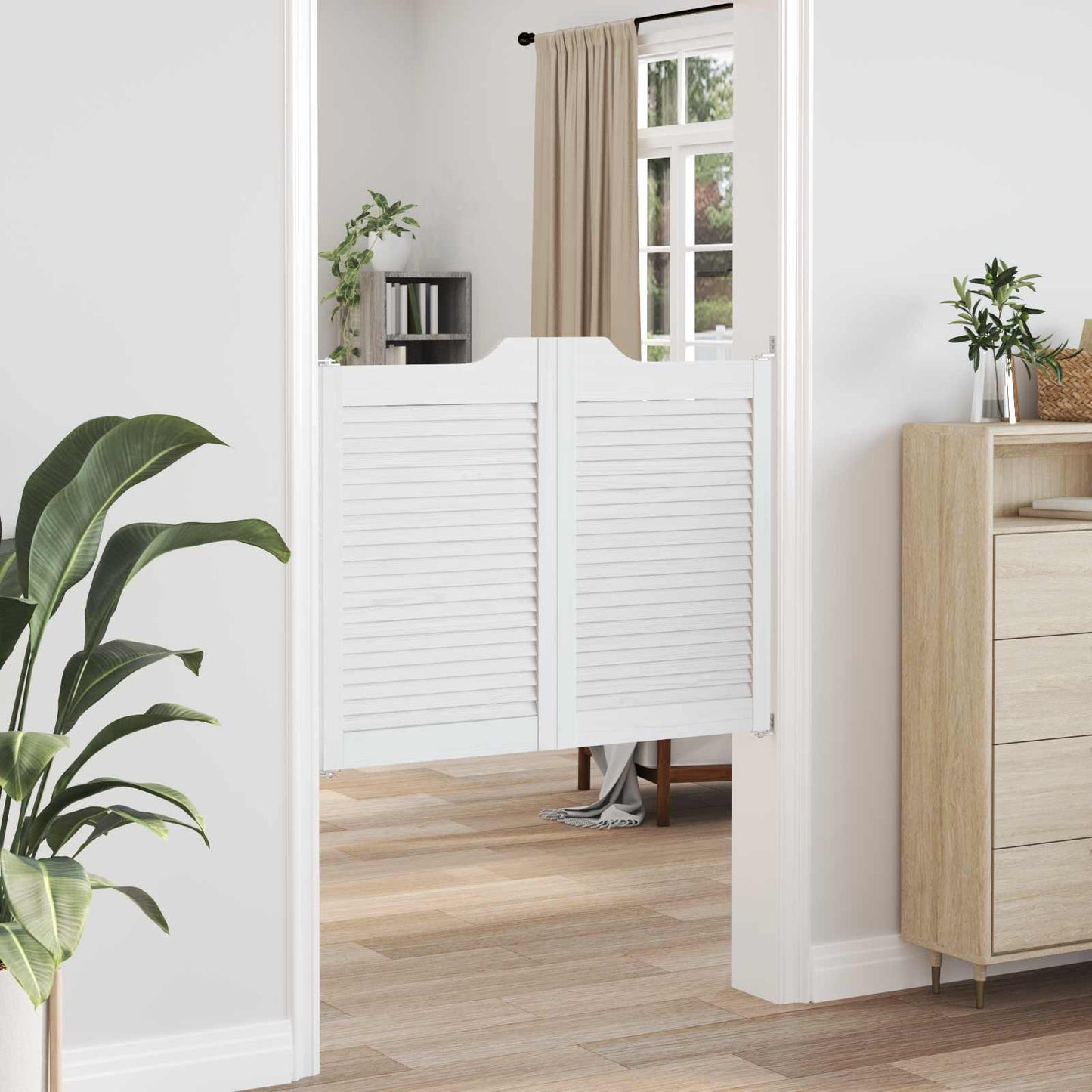 Porte Swing Bianco 80 x 50 cm Legno Massello di Pino | homemem39