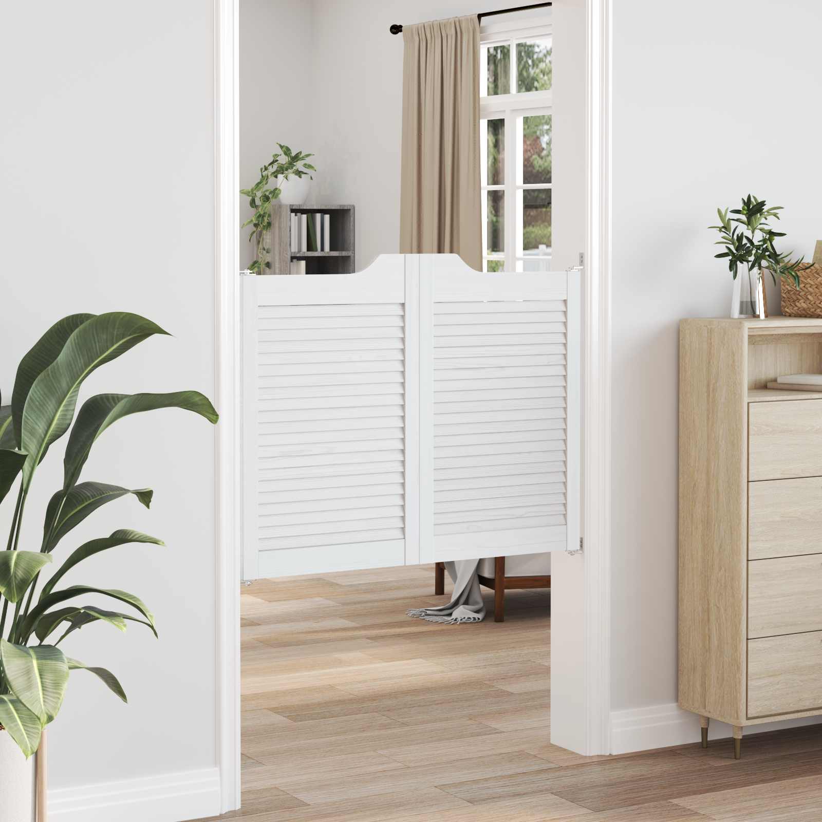 Porte Swing Bianco 80 x 50 cm Legno Massello di Pino | homemem39