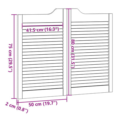 Porte Swing 2 pcs Bianco Legno Massello di Pino | homemem39