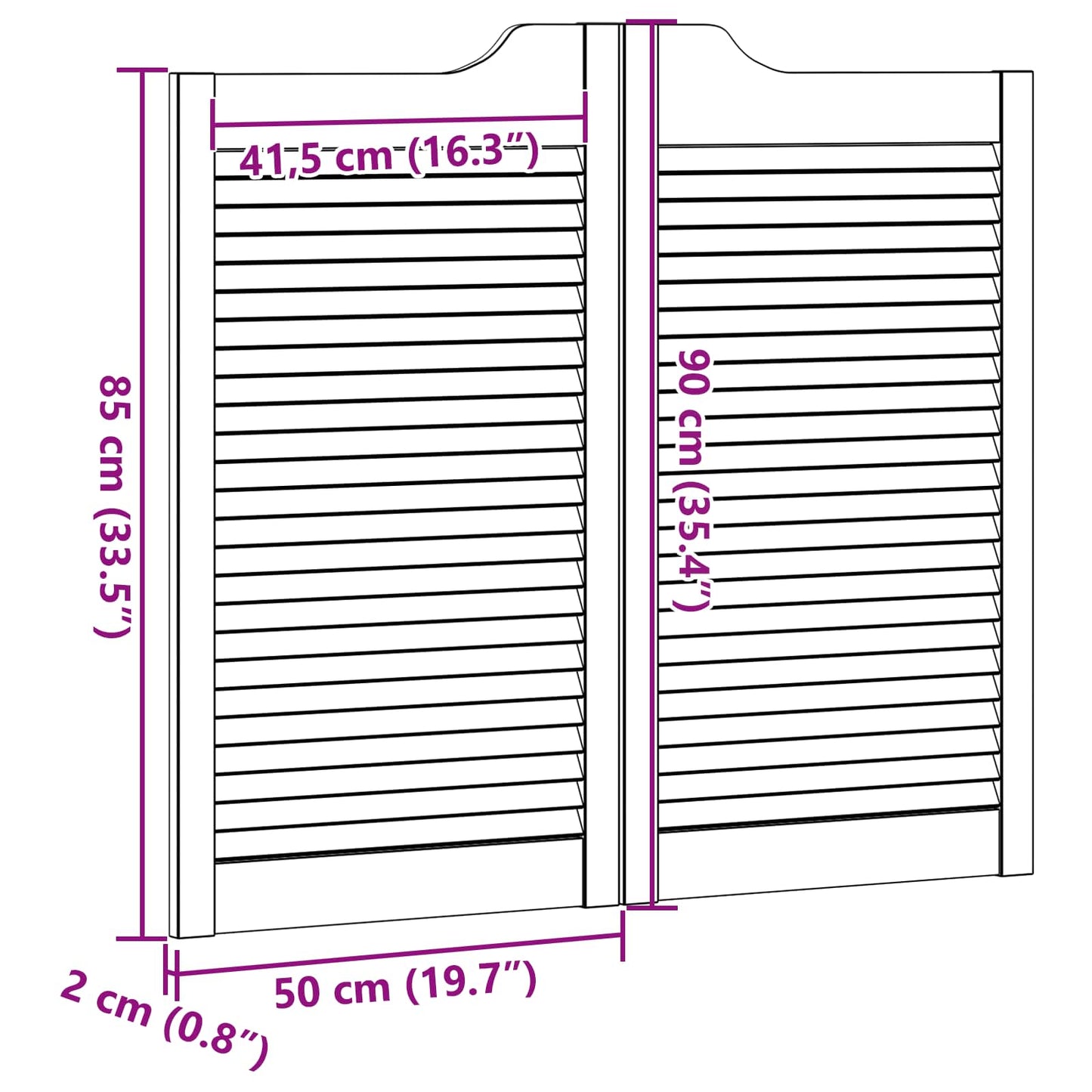Porte Swing 2 pcs Bianco Legno Massello di Pino | homemem39
