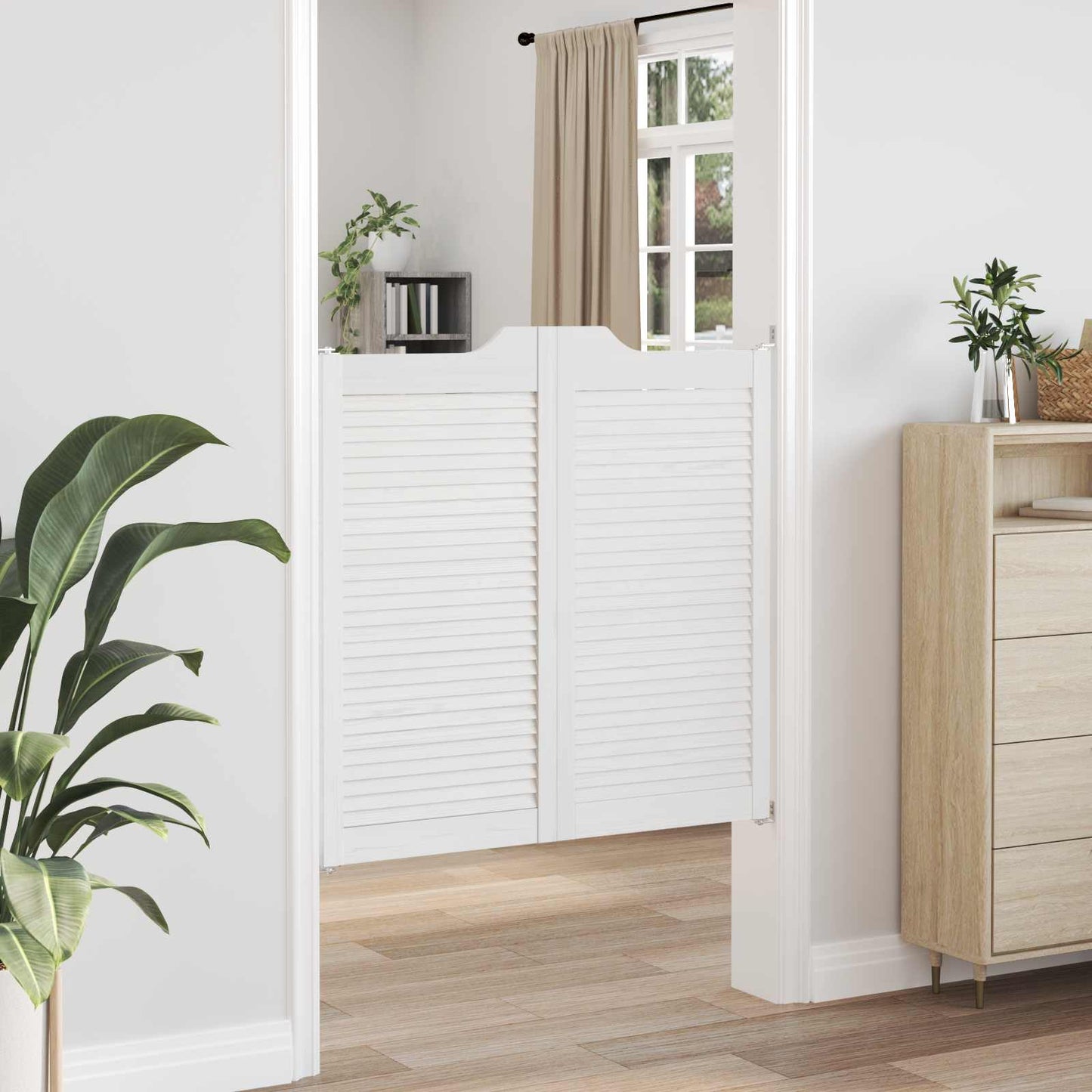 Porte Swing Bianco 100 x 50 cm Legno Massello di Pino | homemem39