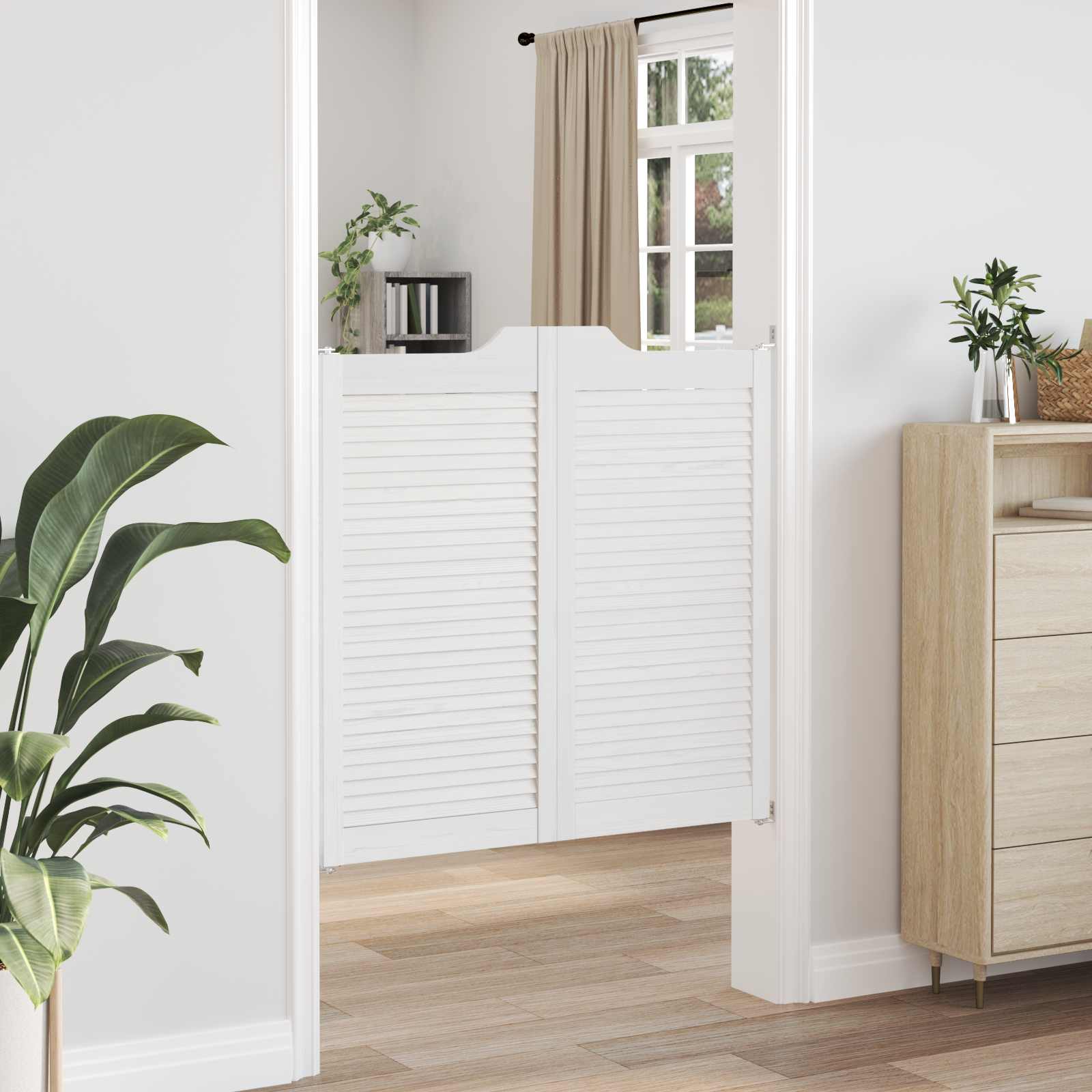 Porte Swing Bianco 100 x 50 cm Legno Massello di Pino | homemem39