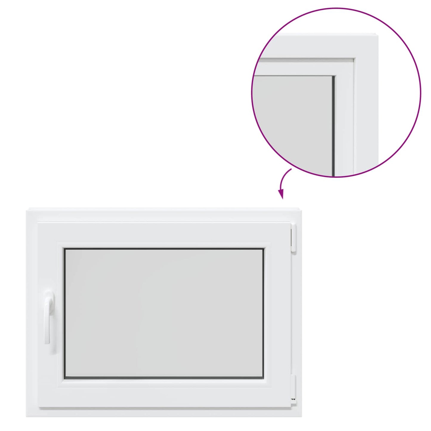 Finestra per Soffitta RISOR 80 x 60 cm PVC e Vetro Bianco | homemem39