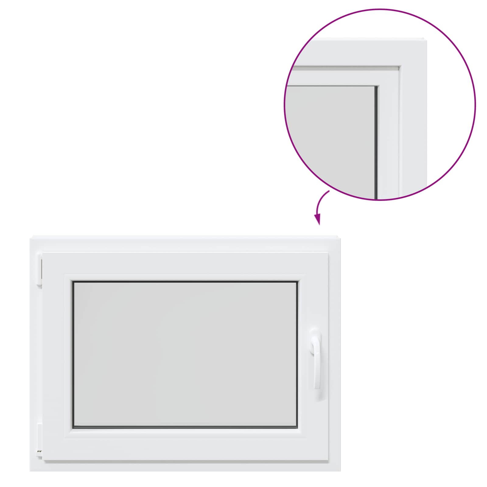 Finestra per Soffitta RISOR 80 x 60 cm PVC e Vetro Bianco | homemem39