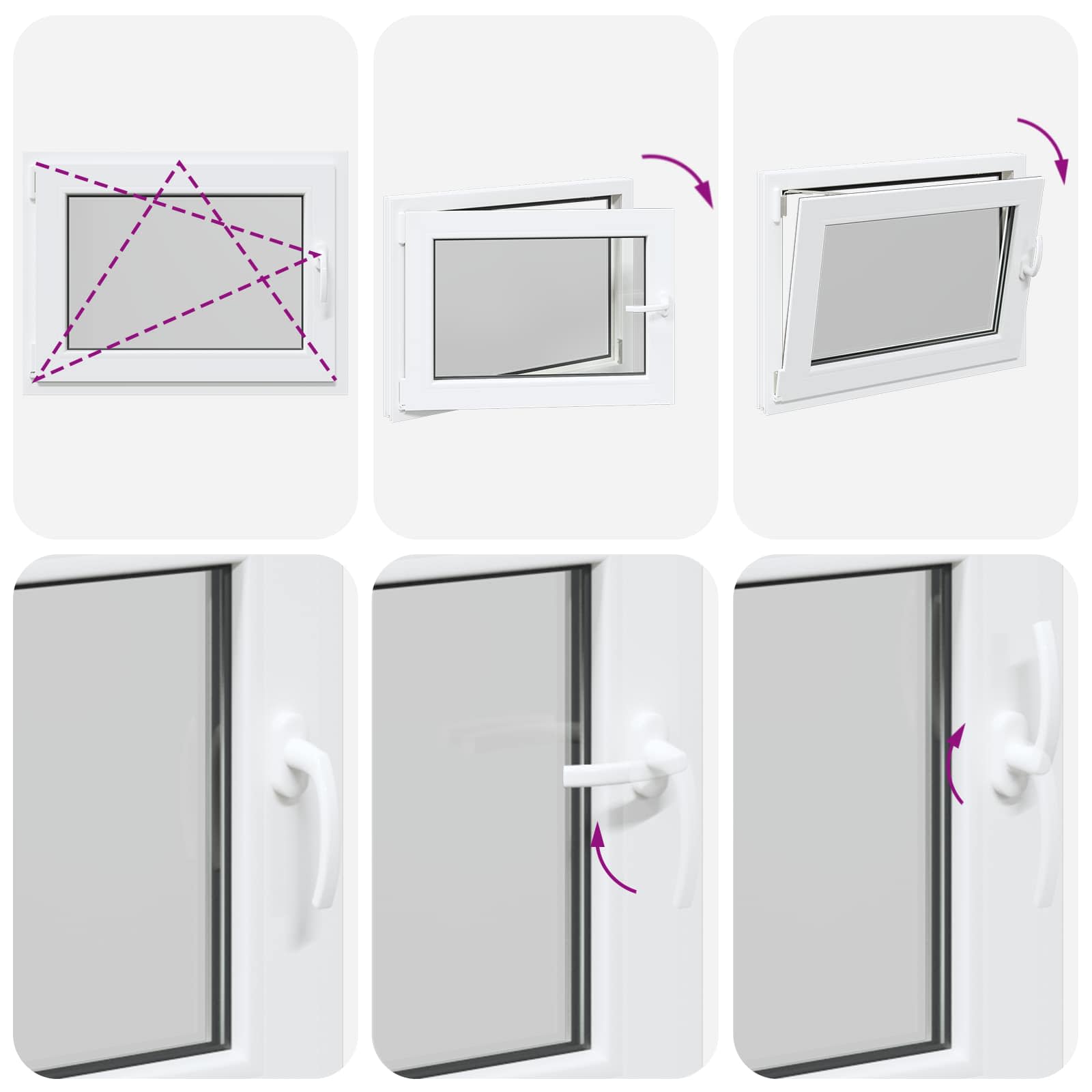 Finestra per Soffitta RISOR 80 x 60 cm PVC e Vetro Bianco | homemem39