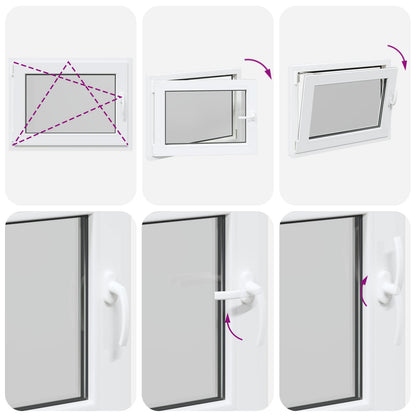 Finestra per Soffitta RISOR 80 x 60 cm PVC e Vetro Bianco | homemem39