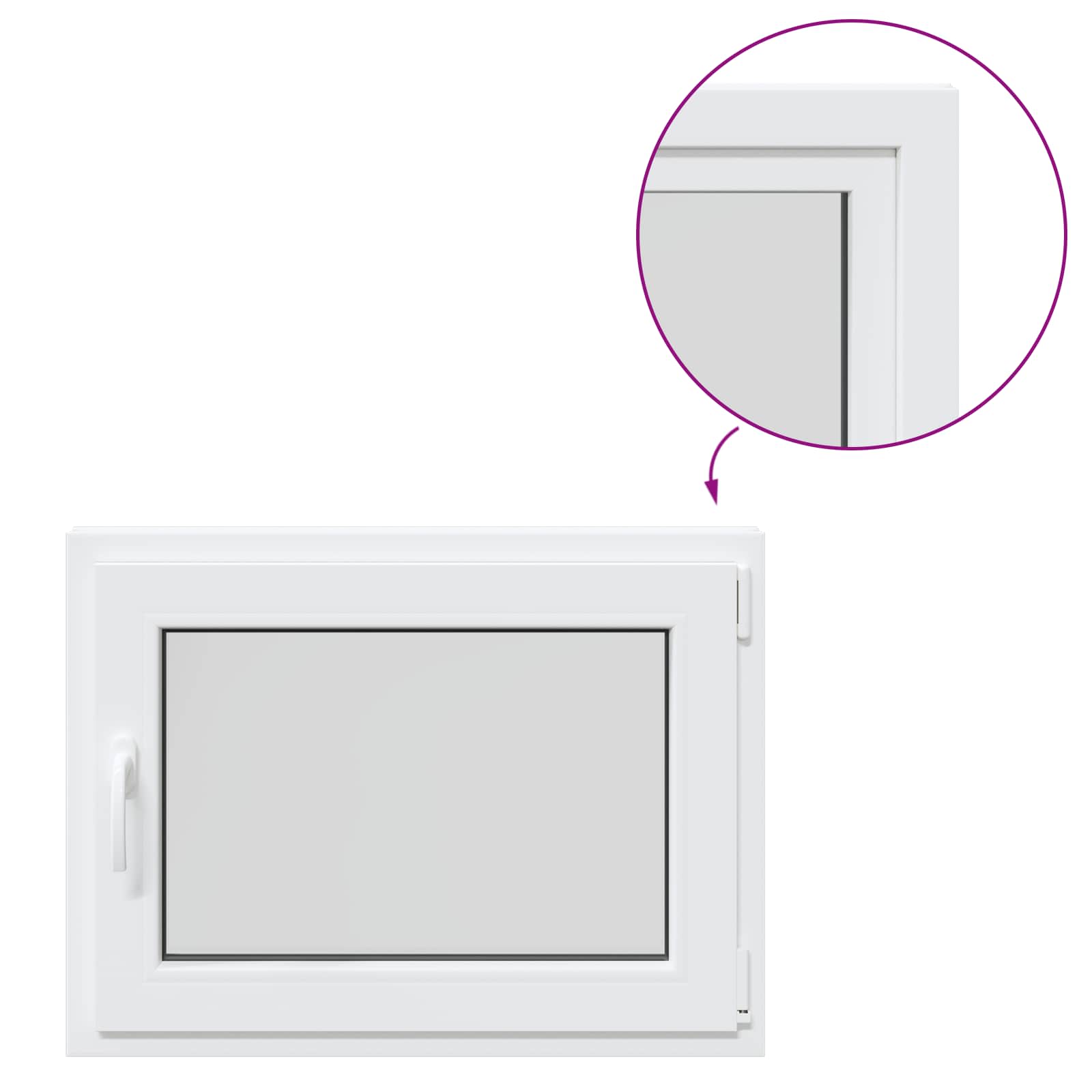Finestra per Soffitta RISOR 80 x 70 cm PVC e Vetro Bianco | homemem39