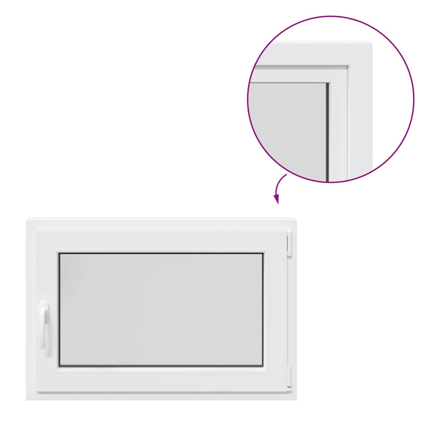 Finestra per Soffitta RISOR 90 x 50 cm PVC e Vetro Bianco | homemem39