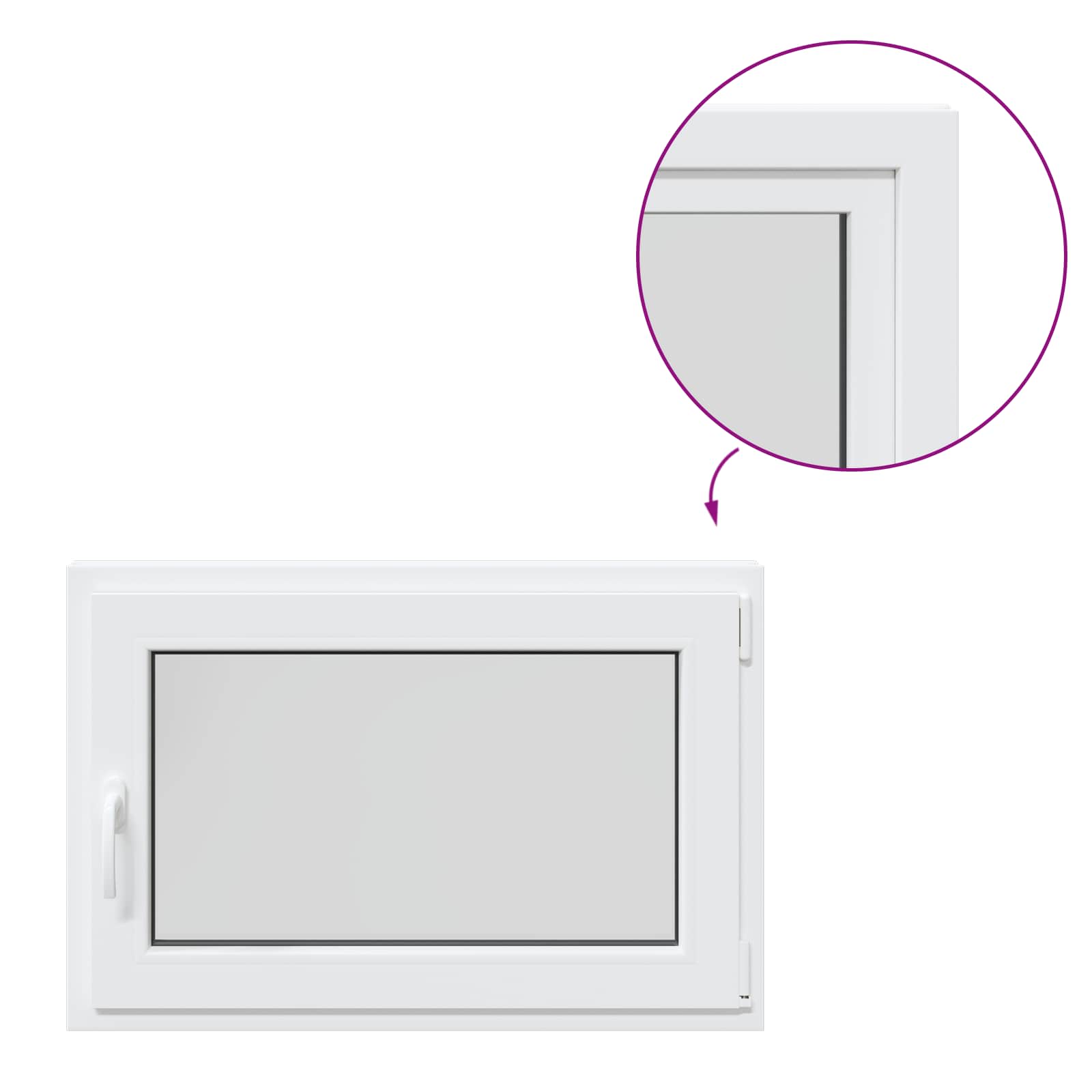 Finestra per Soffitta RISOR 90 x 50 cm PVC e Vetro Bianco | homemem39