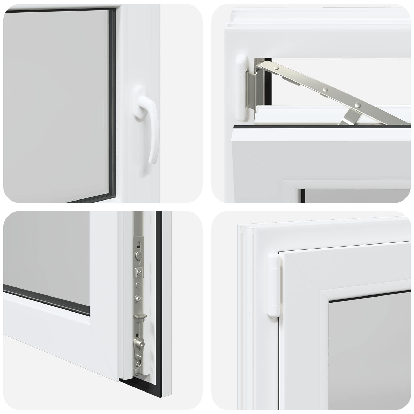 Finestra per Soffitta RISOR 90 x 60 cm PVC e Vetro Bianco | homemem39