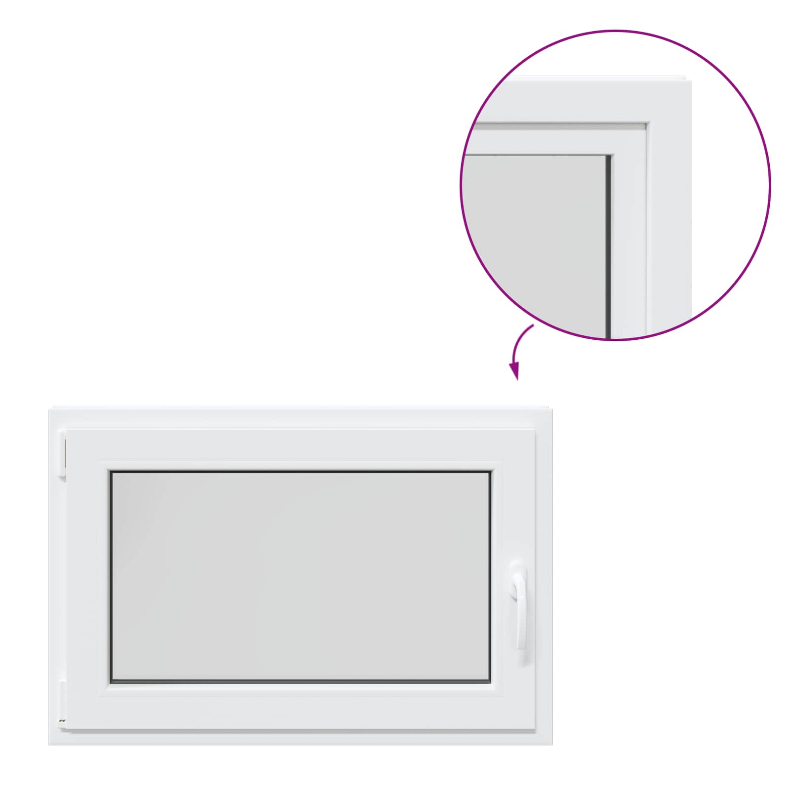 Finestra per Soffitta RISOR 90 x 60 cm PVC e Vetro Bianco | homemem39