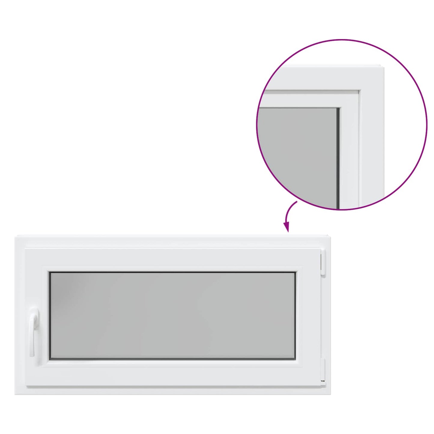 Finestra per Soffitta RISOR 100 x 50 cm PVC e Vetro Bianco | homemem39