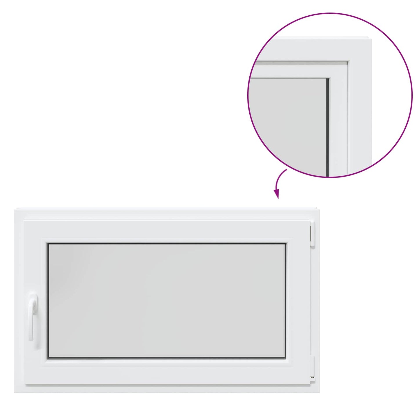 Finestra per Soffitta RISOR 100 x 60 cm PVC e Vetro Bianco | homemem39