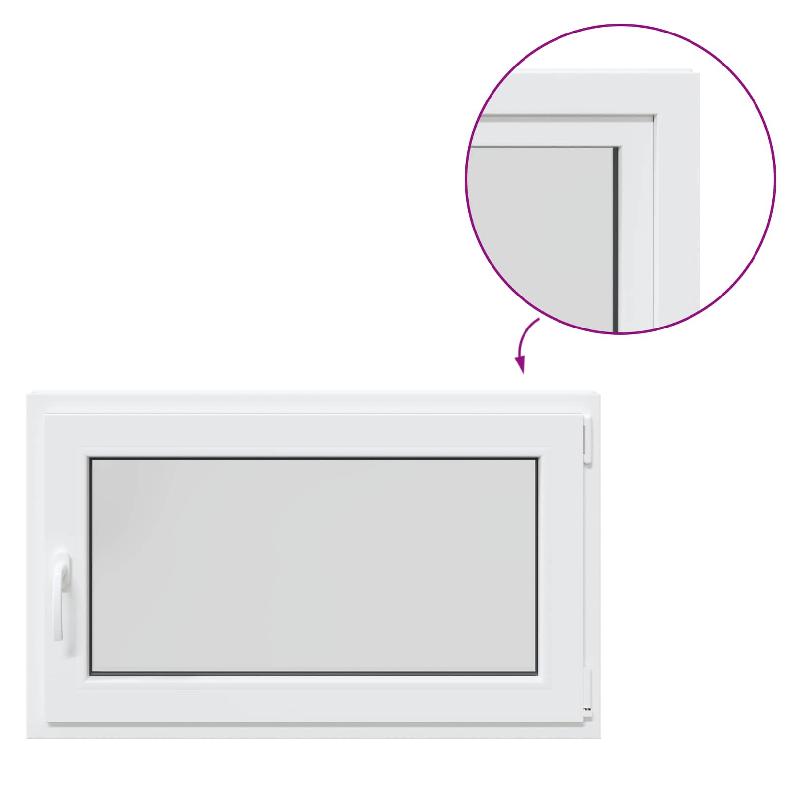 Finestra per Soffitta RISOR 100 x 60 cm PVC e Vetro Bianco | homemem39
