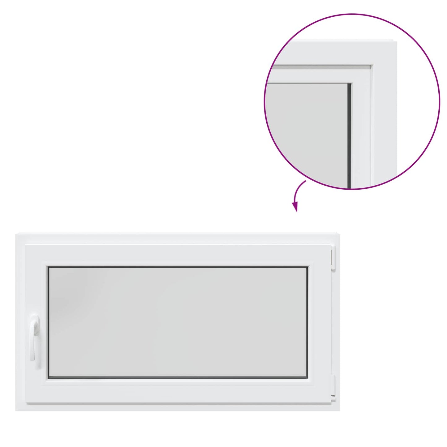 Finestra per Soffitta RISOR 110 x 50 cm PVC e Vetro Bianco | homemem39
