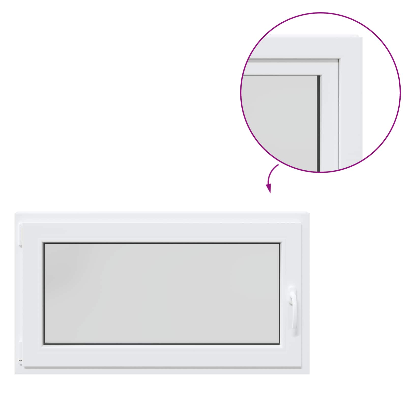 Finestra per Soffitta RISOR 110 x 50 cm PVC e Vetro Bianco | homemem39
