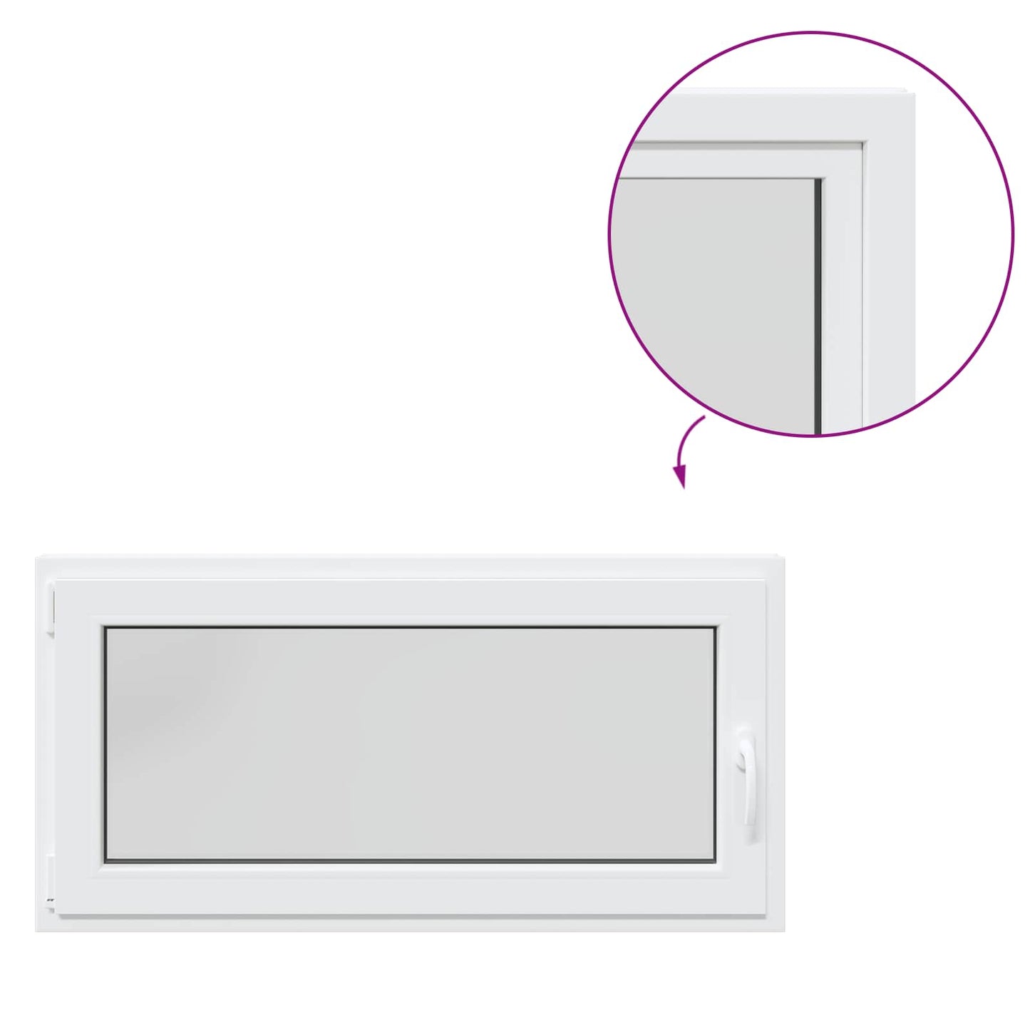 Finestra per Soffitta RISOR 120 x 60 cm PVC e Vetro Bianco | homemem39