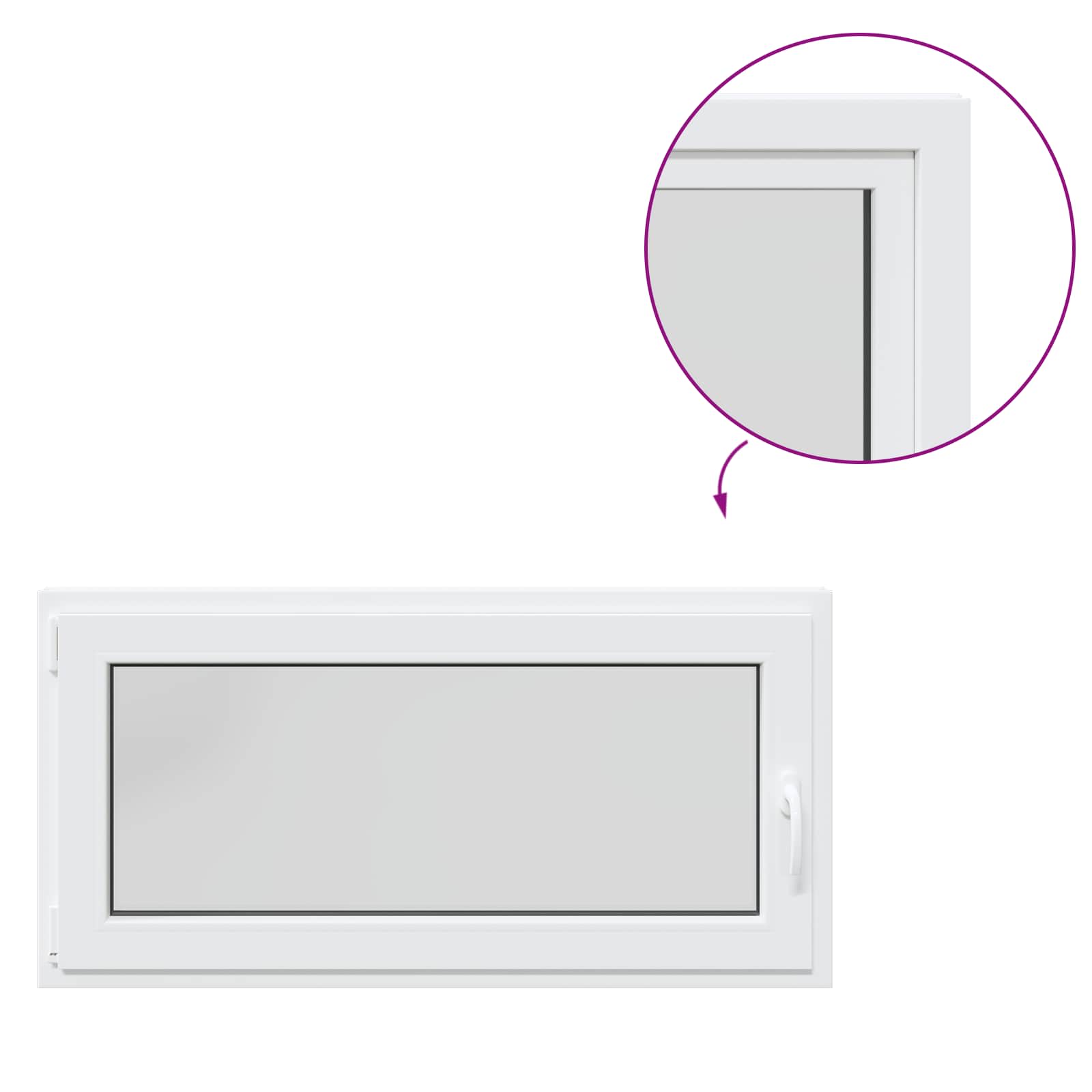 Finestra per Soffitta RISOR 120 x 60 cm PVC e Vetro Bianco | homemem39