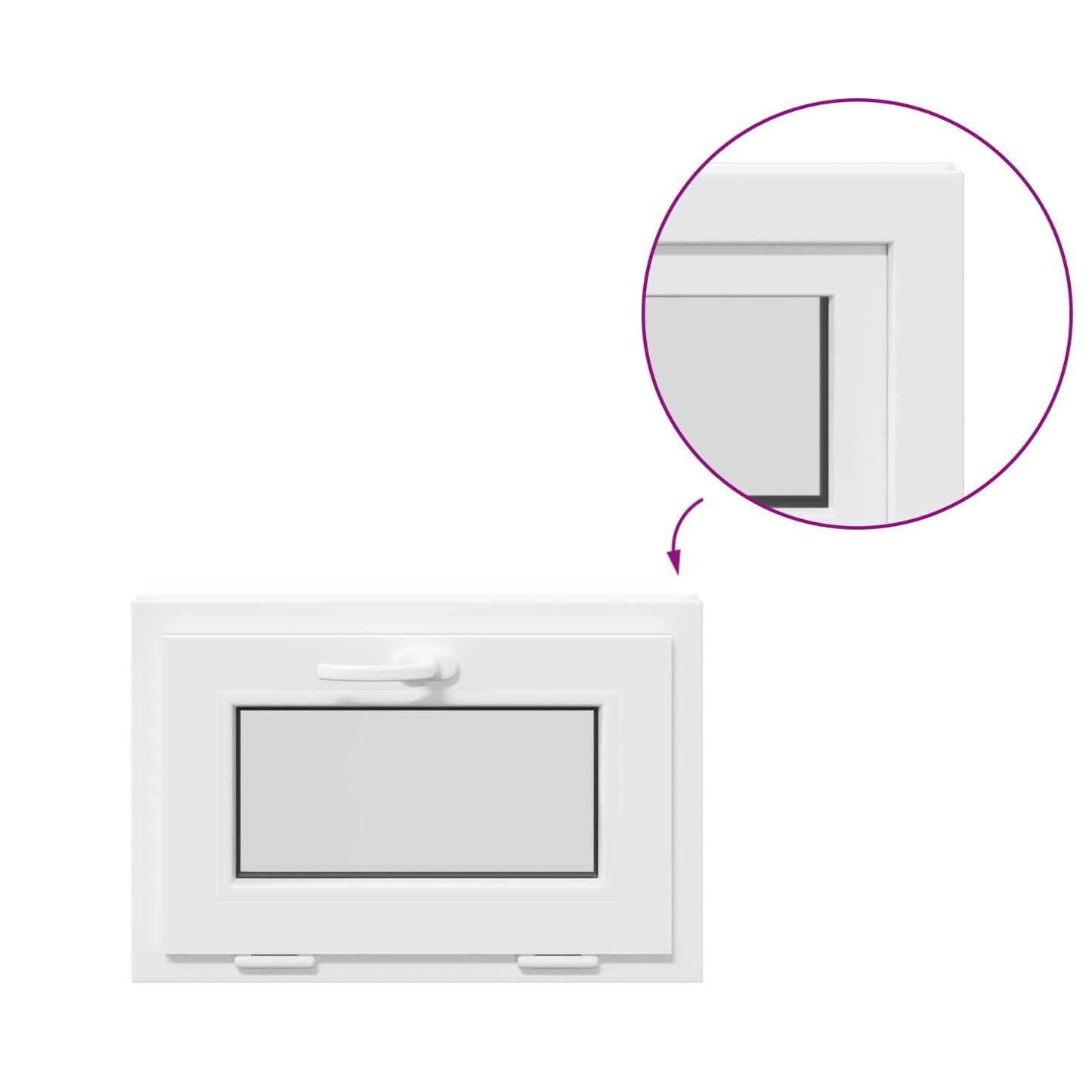 Finestra per Soffitta RISOR 60 x 40 cm PVC e Vetro Bianco | homemem39