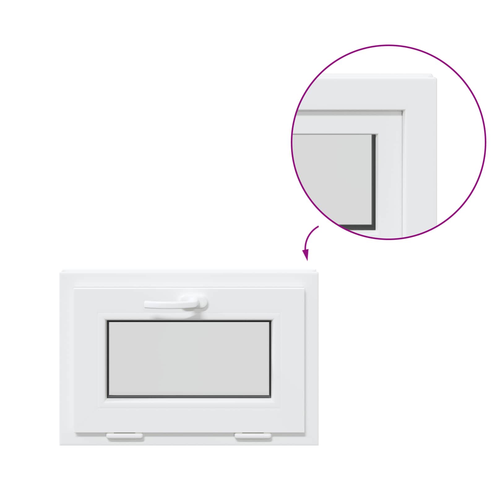Finestra per Soffitta RISOR 60 x 40 cm PVC e Vetro Bianco | homemem39