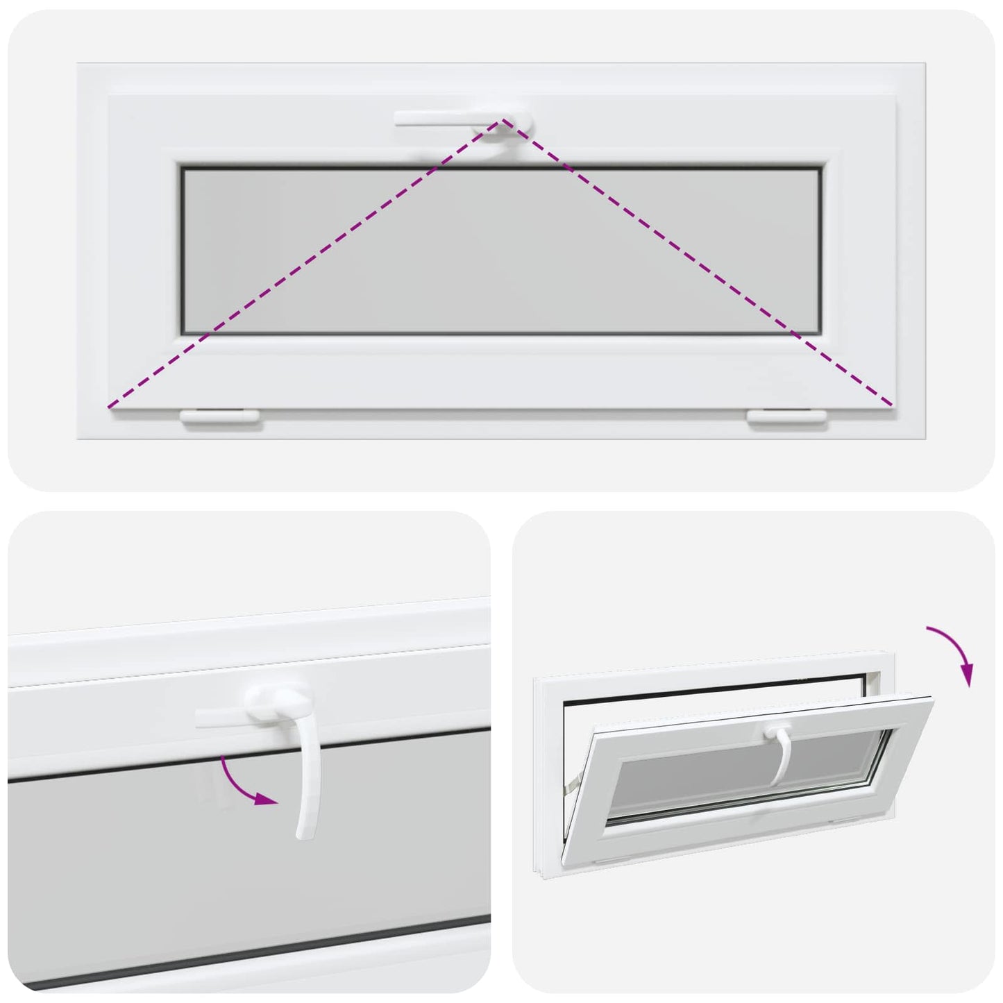 Finestra per Soffitta RISOR 90 x 40 cm PVC e Vetro Bianco