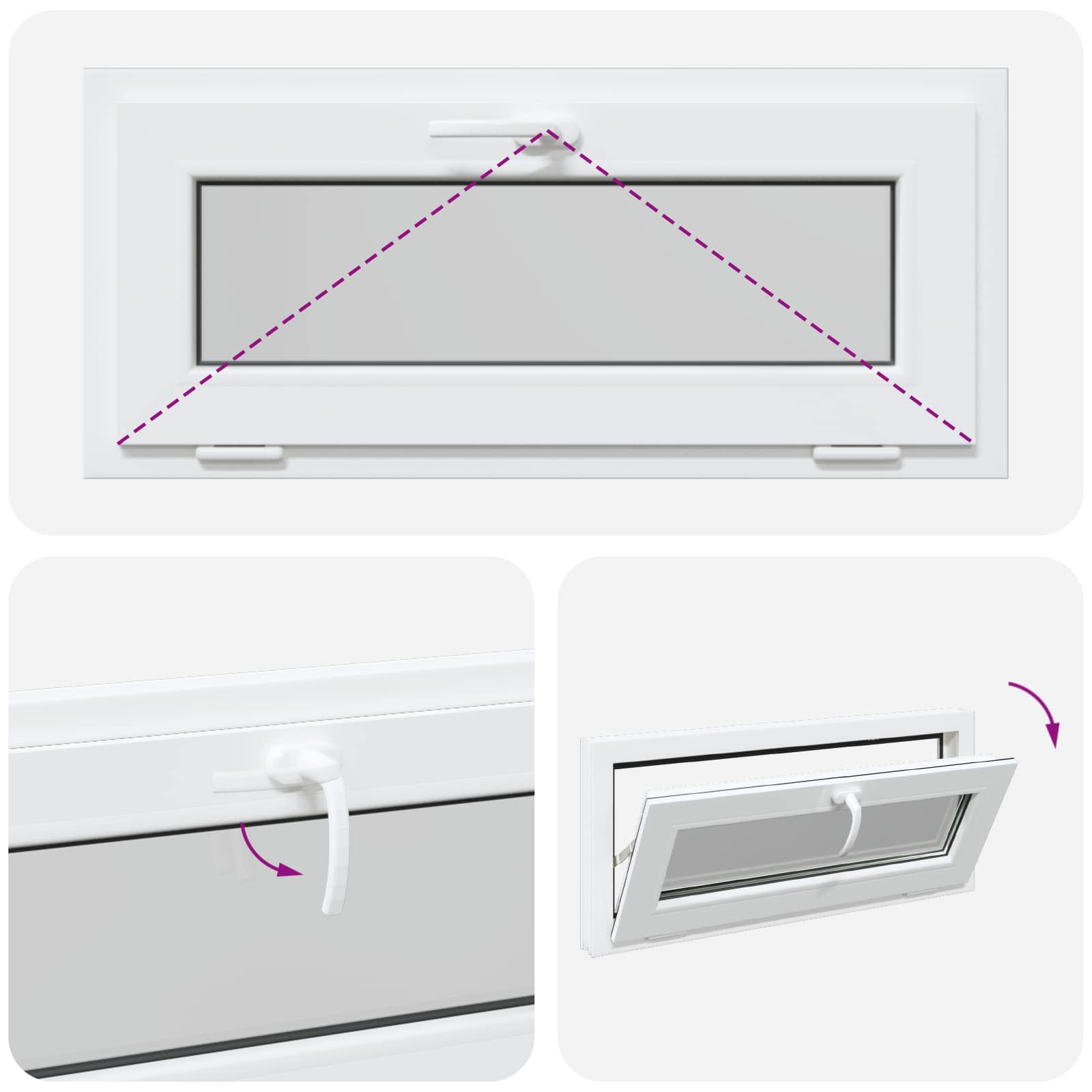 Finestra per Soffitta RISOR 90 x 40 cm PVC e Vetro Bianco | homemem39