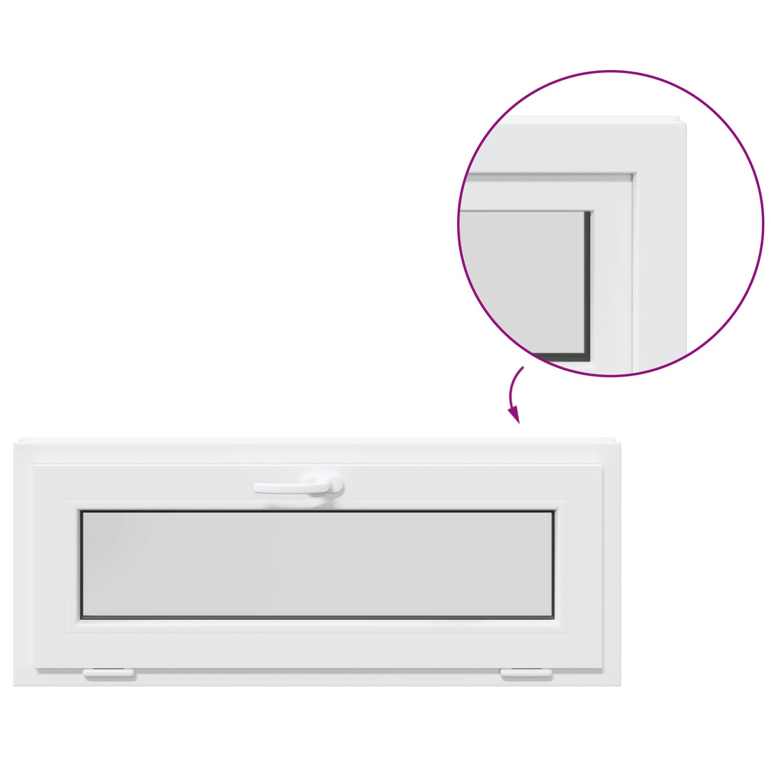Finestra per Soffitta RISOR 100 x 40 cm PVC e Vetro Bianco | homemem39