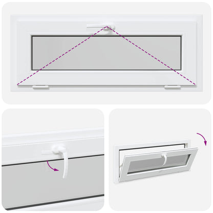 Finestra per Soffitta RISOR 100 x 40 cm PVC e Vetro Bianco | homemem39