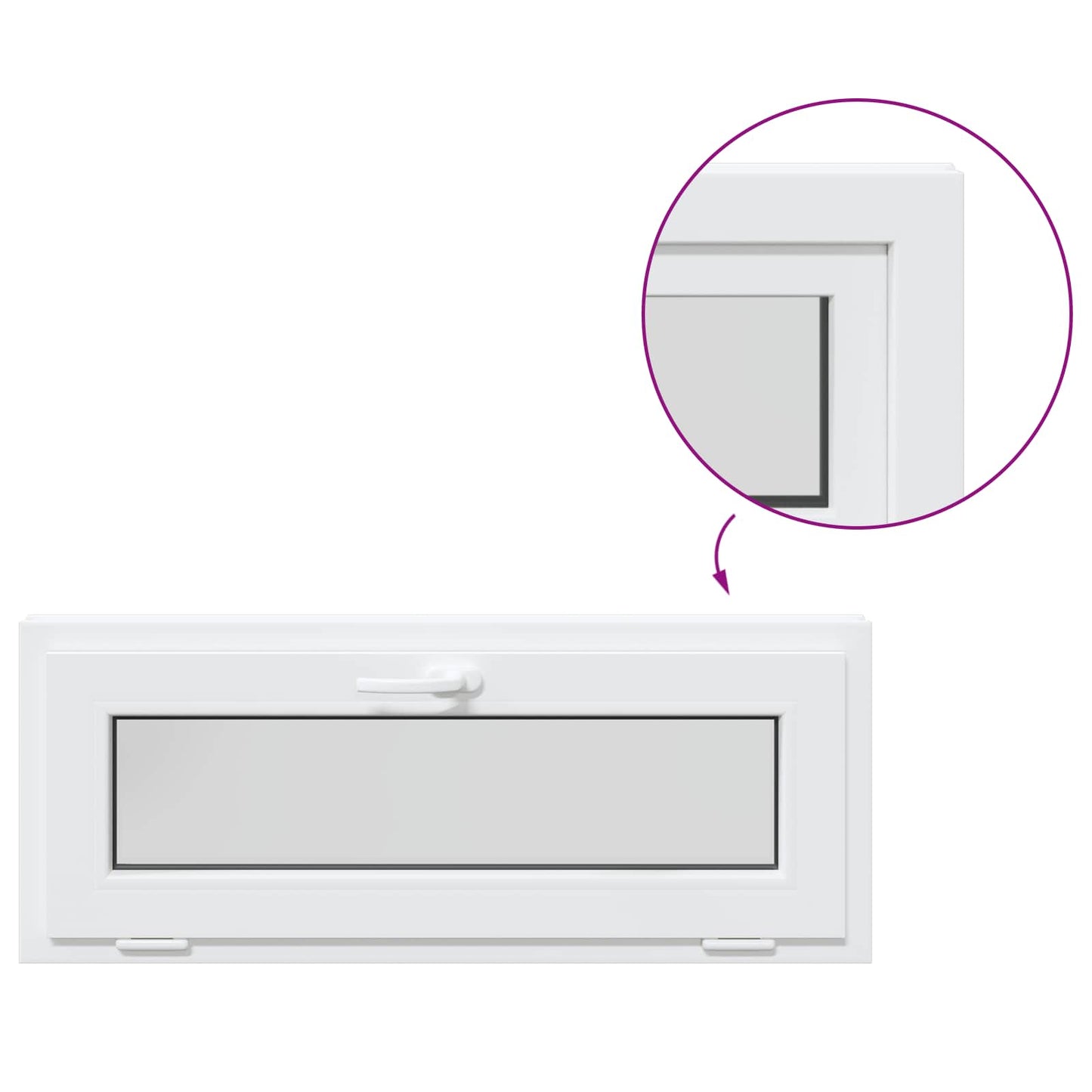 Finestra per Soffitta RISOR 110 x 40 cm PVC e Vetro Bianco | homemem39