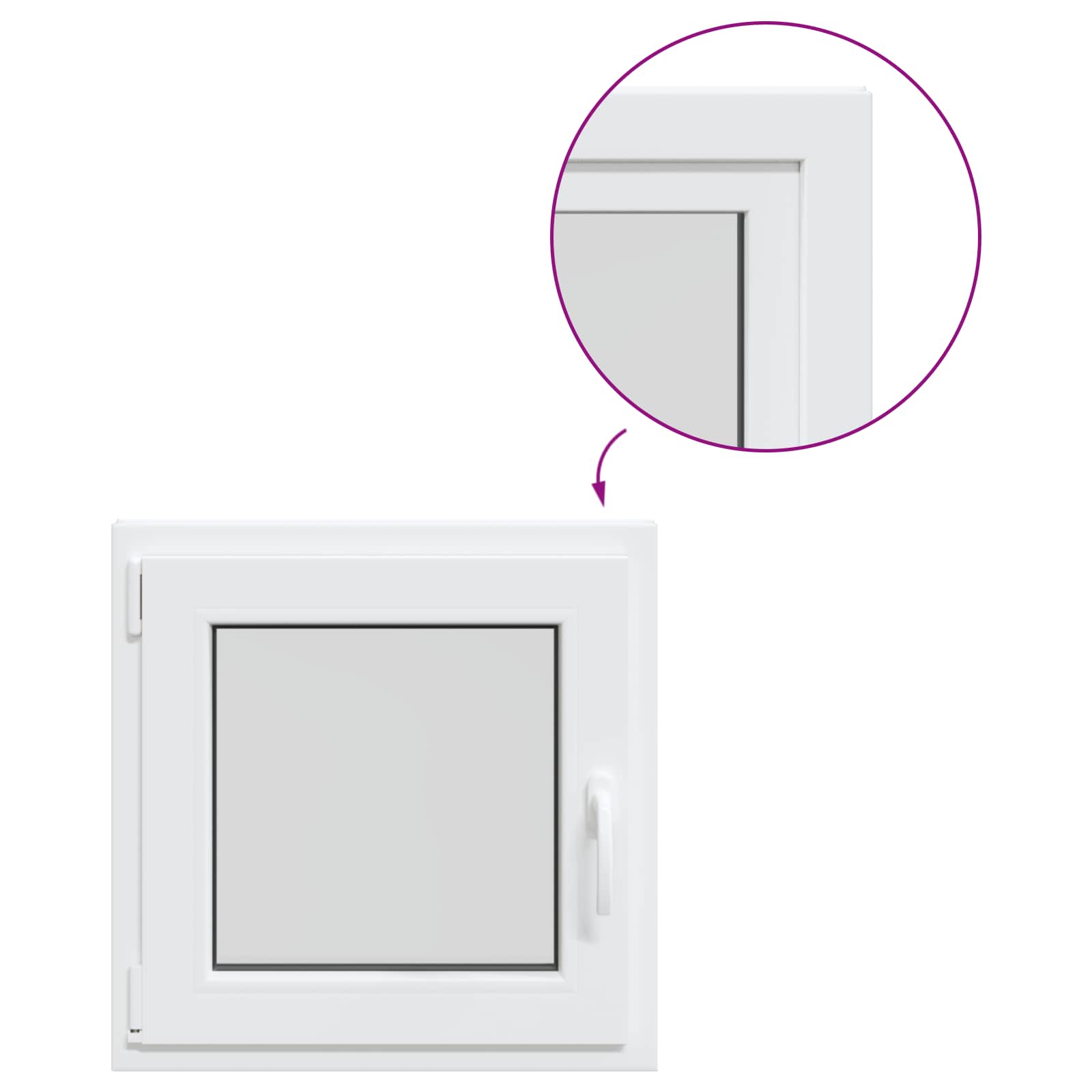 Finestra per Soffitta RISOR 60 x 60 cm PVC e Vetro Bianco | homemem39