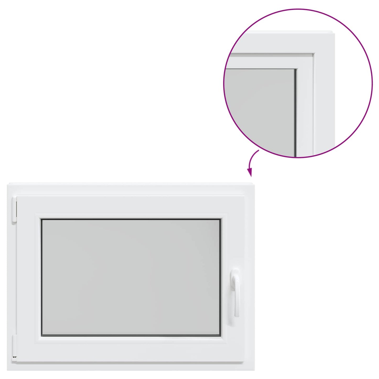 Finestra per Soffitta RISOR 80 x 50 cm PVC e Vetro Bianco | homemem39