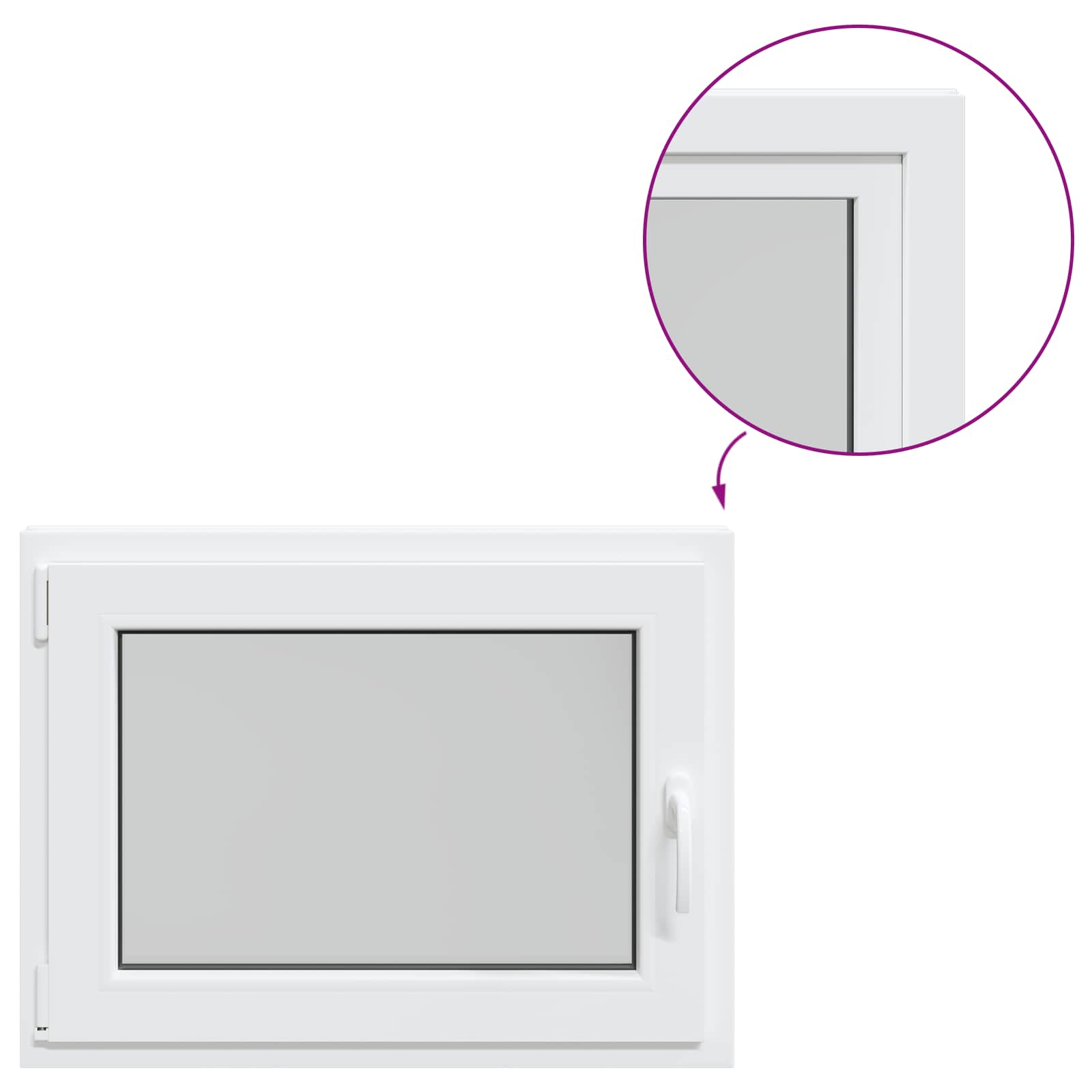 Finestra per Soffitta RISOR 80 x 50 cm PVC e Vetro Bianco | homemem39