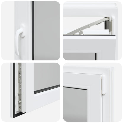 Finestra per Soffitta RISOR 80 x 60 cm PVC e Vetro Bianco | homemem39