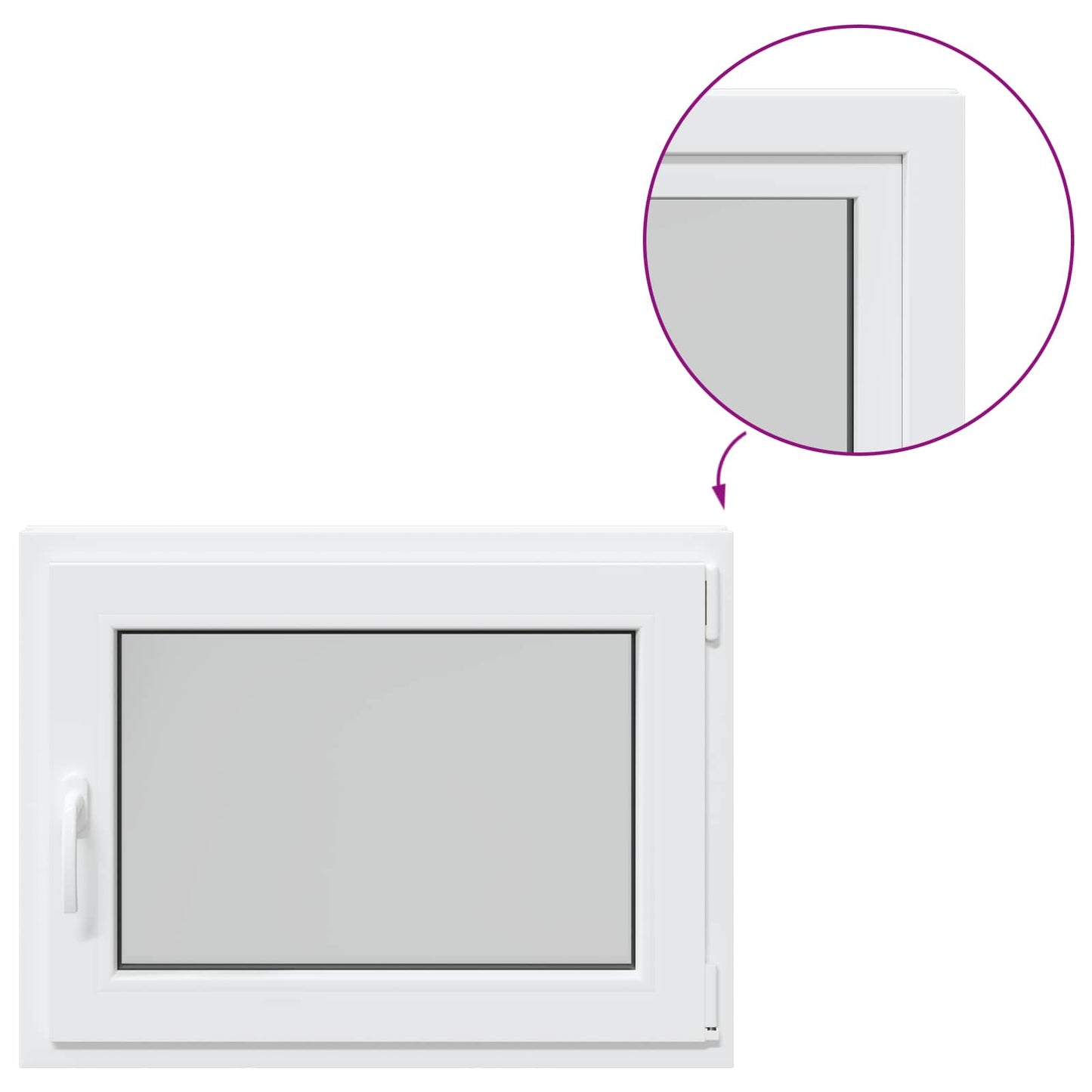 Finestra per Soffitta RISOR 80 x 60 cm PVC e Vetro Bianco | homemem39