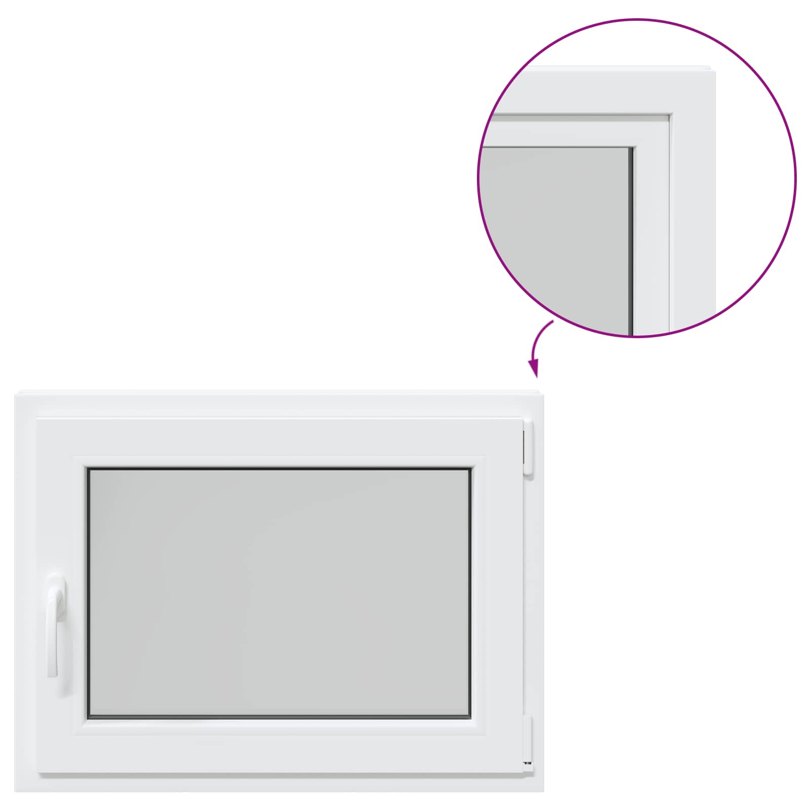 Finestra per Soffitta RISOR 80 x 60 cm PVC e Vetro Bianco | homemem39