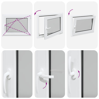 Finestra per Soffitta RISOR 80 x 60 cm PVC e Vetro Bianco | homemem39