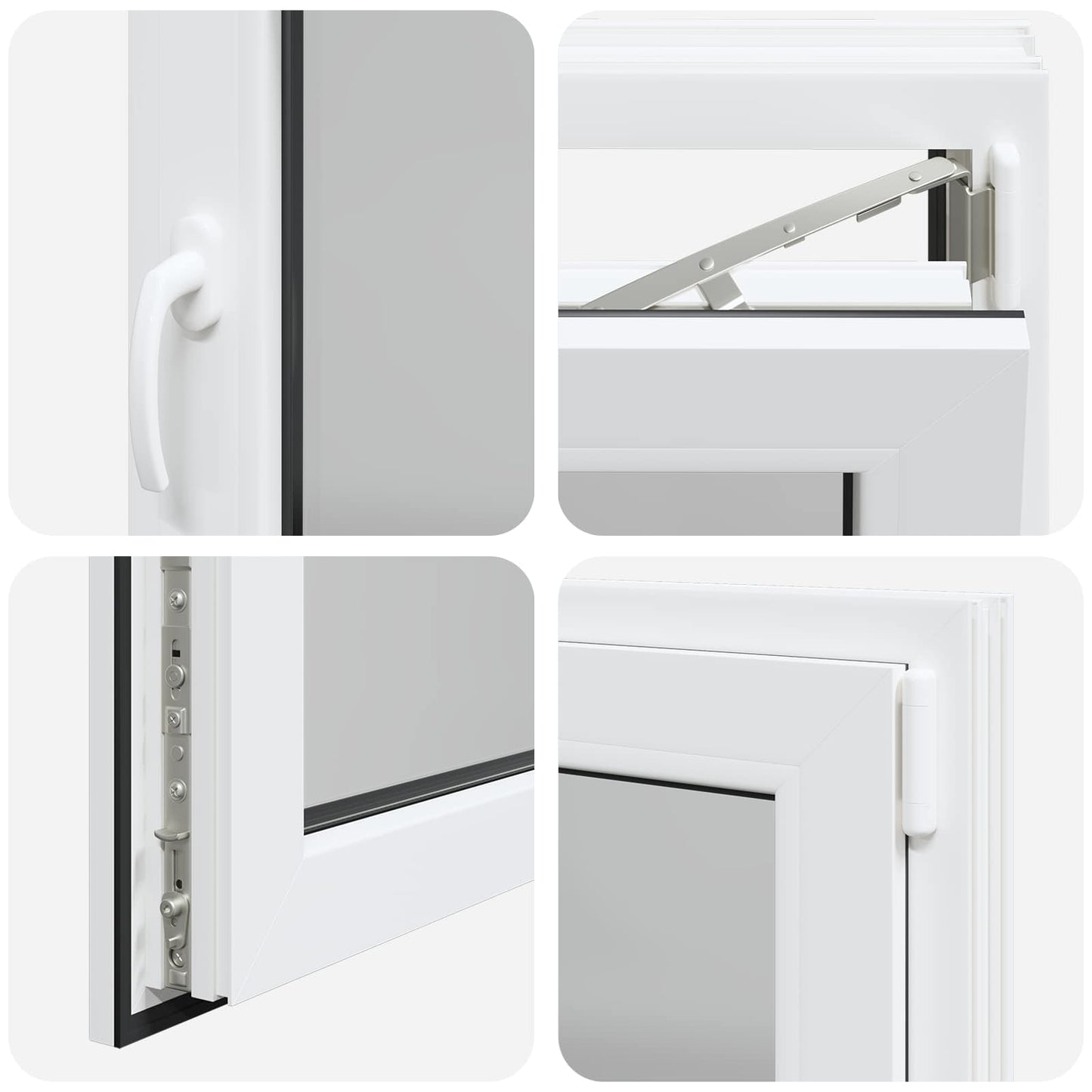 Finestra per Soffitta RISOR 80 x 70 cm PVC e Vetro Bianco | homemem39
