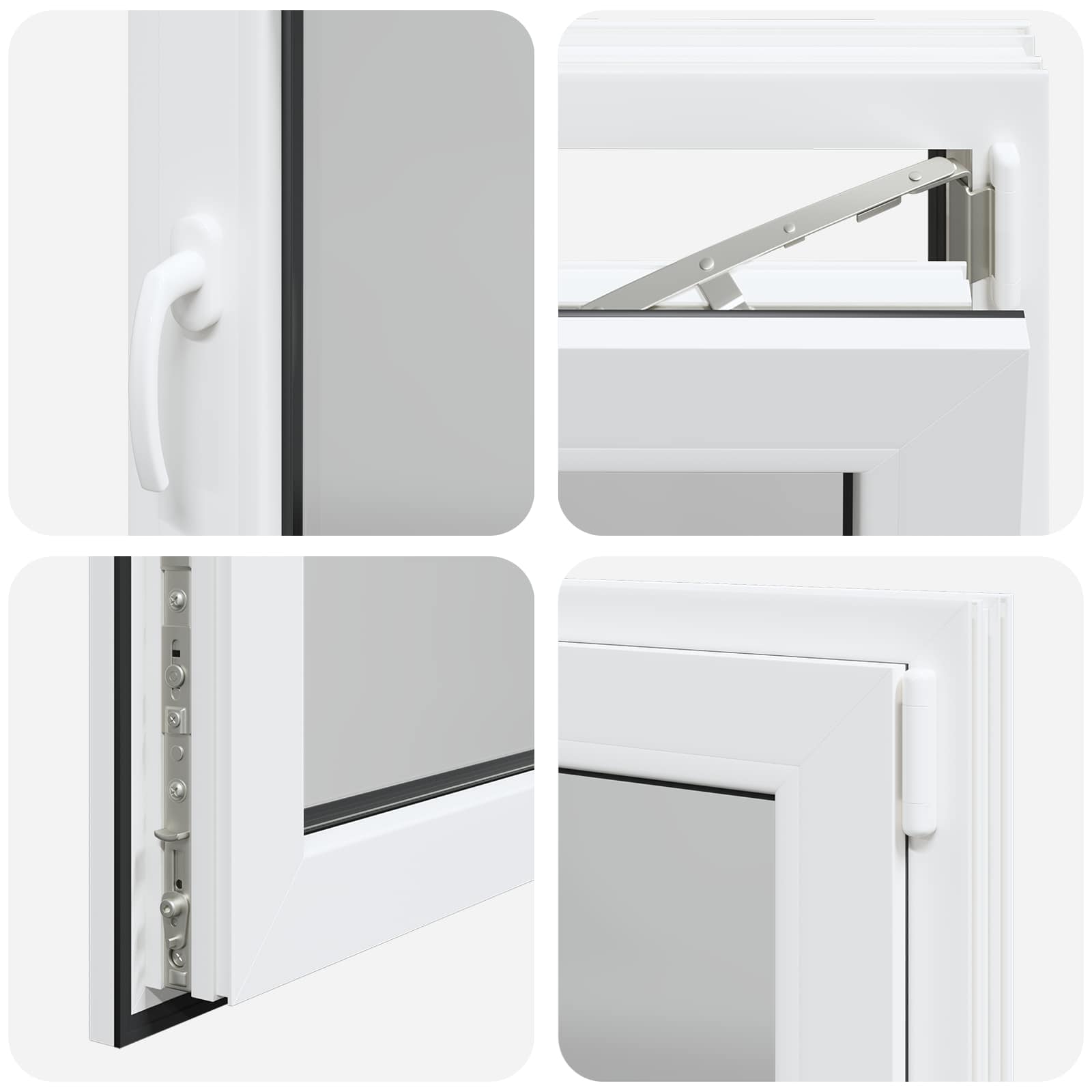 Finestra per Soffitta RISOR 80 x 70 cm PVC e Vetro Bianco | homemem39
