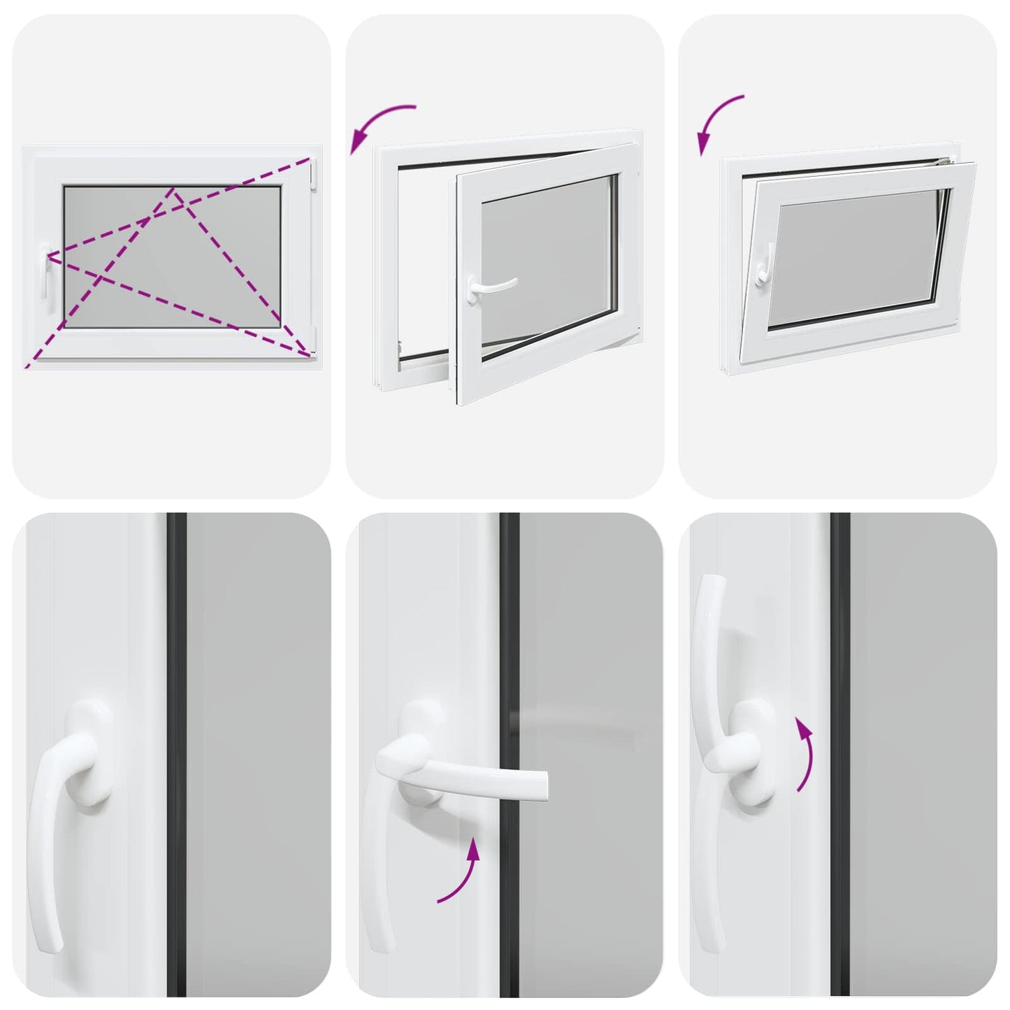 Finestra per Soffitta RISOR 80 x 70 cm PVC e Vetro Bianco | homemem39