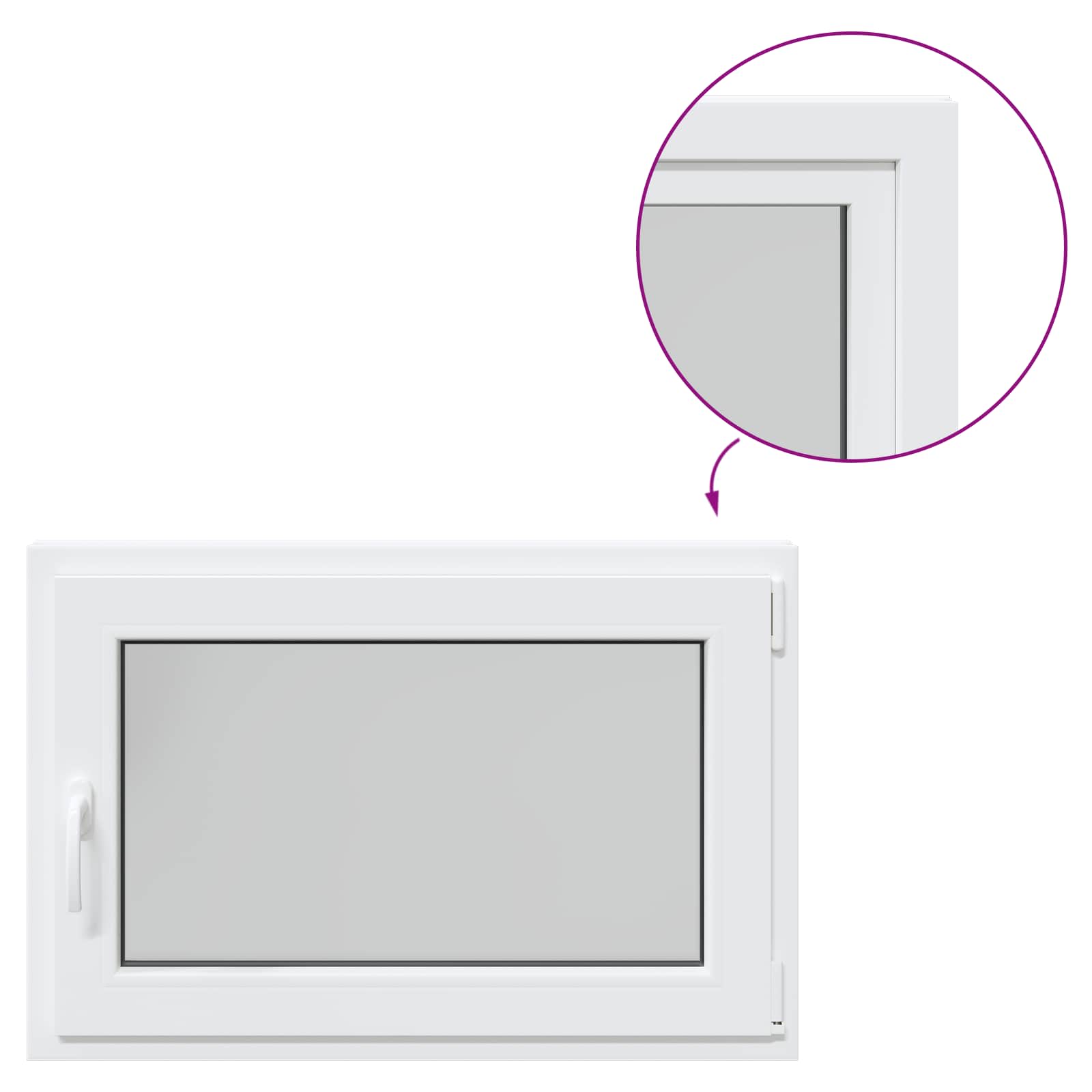 Finestra per Soffitta RISOR 90 x 50 cm PVC e Vetro Bianco | homemem39