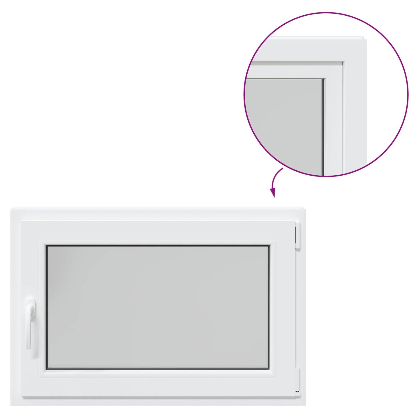 Finestra per Soffitta RISOR 90 x 60 cm PVC e Vetro Bianco | homemem39