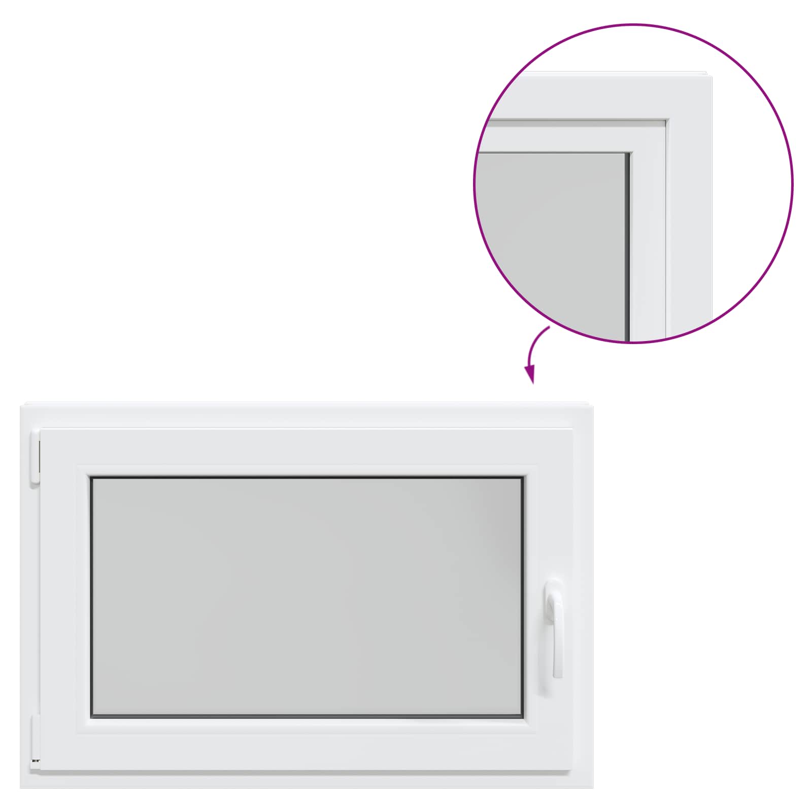 Finestra per Soffitta RISOR 100 x 50 cm PVC e Vetro Bianco | homemem39