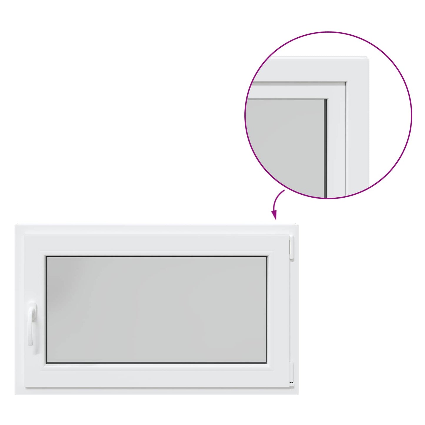 Finestra per Soffitta RISOR 100 x 50 cm PVC e Vetro Bianco | homemem39